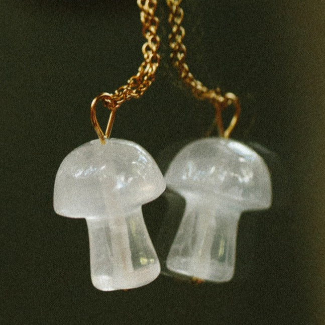 Clear Quartz Mushroom Necklace