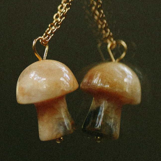 Crazy Agate Mushroom Necklace