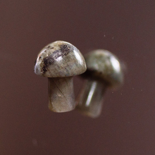 Black Labradorite Mushroom Necklace